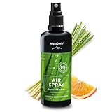 AllgäuQuelle® BIO-Airspray - Vergleichs-Sieger 2022 - mit 100% Bio-Öle Allgäuer Erfrischung Lemongrass Orange Bergamotte (100ml). Natürlicher BIO-Raumduft m. ätherische Öle. BIO-Raumspray naturrein.