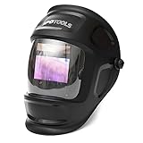 IPOTOOLS X800A Automatik Schweißhelm – True Color Filter mit Echtfarben Sichtfeld, 4 hochwertige Sensoren, Optische Klasse 1/1/1/1 Sichtfeld 100×59mm Volleinstellbar Solar Schweisshelm