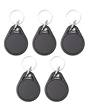 RFID Schlüsselanhänger Set 5 Stück, Programmierbare CUID RFID Chips & NFC Tags für Android (MCT), UID Modifizierbar Kompatibel mit Zutrittskontrollsystemen Schwarz