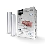 CASO 6 Sterne Profi-Folienrollen 20x600 cm, 2 Rollen, Vakuumierbeutel für alle Vakuumierer, stark und reißfest ca.150 μm, Vakuumbeutel Lebensmittel Vakuumiergerät, BPA-frei