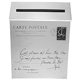 Ipetboom Vintage Wandbriefkasten aus Eisen mit Schloss Wandmontierter Postkasten für Haus und Büro Wetterfester Briefkasten mit Zeitungshalter Dekorative Außenwand Briefkastenlösung