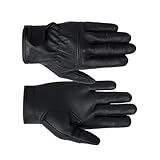 Asukohu Vintage-Arbeitshandschuhe, Leder, abriebfest, thermisch isoliert, atmungsaktiv, für Schutz, Schwarz