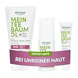 alkmene Sofort Hilfe Set gegen Pickel & Unreinheiten - Unreine Haut Set mit 3in1 Reinigung Peeling Maske, Gesichtscreme, Anti Pickel Stift