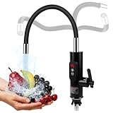 Elektrischer Wasserhahn mit Durchlauferhitzer, 220V 3300W Warmwasserhahn Küchenarmatur Smart Heater Wasserboiler für Küche, Garten, Bad, Wohwagen, Camping