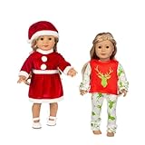Onlvmyur 5 Stück Set Puppenkleidung Weihnachten Baby Born Kleidung Puppen Bekleidung Weihnachten Puppenzubehör für 16-18 Zoll New Born Baby Puppen