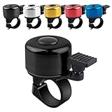 ADOGO Fahrradklingel, Fahrrad Klingel laut und klar, Fluminiumlegierung Fahrradglocke Laut für Mountainbike, Citybike, Rennrad, 22.2mm-22.8mm Lenker (Schwarz)