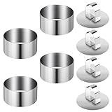 4 Stk Dessertringe und Speiseringe Set, Servierringe, Anrichteringe, Edelstahl Kuchenringe Set, 8cm Kleine Tortenringe Set, Dessert Formen Dessertringe Kochringe für Dessert Kuchen Mousse Ringe