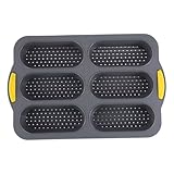 Alipis Silikon Brotbackform Fach Hot Dog Brötchen Backblech Flexible Bpa Frei Hitzebeständig bis Antihaft für Hausgemachte Sandwichbrötchen und Baguettes