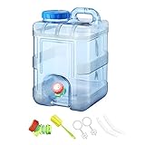 Umikk 5L~22L Camping Wasserkanister, Wasserbehälter mit Hahn, Tragbarer Trinkwasserkanister, Wassertank Camping mit Griffen, Wasserkanister BPA-frei, für Outdoor Reise Hause Trinkder Speicher-Eimer