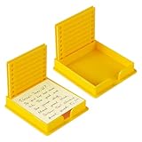 Sticky Notes Organizer, Zettelbox Desk Organizer Notizzettel-Boxen, Zettelbox mit 2 Text Marker Klebezettel Abroller Haftnotizen Kunststoff Box, 2 Sätze, Gelb