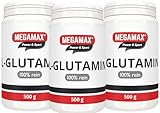 MEGAMAX L-Glutamin Pulver Für optimalen Muskelaufbau & Regeneration nach dem Workout (300 Portionen (3er Pack))