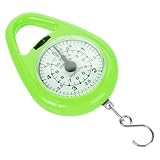 VALICLUD Federwaage Kleiner Hängewaage Tragbare Mechanische Gepäckwaage mit Haken Kleine Waage für Reise Grün