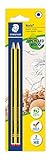 STAEDTLER Bleistift Noris 120, Made from Upcycled Wood, Härtegrad HB, Rutschfeste Soft-Oberfläche, hohe Buchfestigkeit, hohe Qualität Made in Germany, Blisterkarte mit 2 Stück, 120-2 BK2D