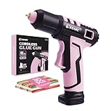 EZARC Heißklebepistole Kabellose, 15s Schnelle Aufheizung, Akku Heissklebepistole Set mit 2500-mAh-Lithium-Batterie & 30 Klebesticks für Kunst, Handwerk, Dekorationen, Heimreparaturen
