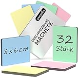 YOURGANIZE® 32 beschreibbare Magnete - 8 x 6 cm (Größe L), 4 Farben - Whiteboard Magnete - wiederbeschreibbare Magnete für Kühlschrank, Whiteboard, Scrum & Kanban Board