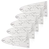 5 Stück Parabelschablone Mathe, Einheitsparabel Parabel Zeichenschablone Kurvenschablone, Normalparabel Kurvenlineal für Sinus Kosinus Tangens ein Wichtiges Hilfsmittel für Studium und Beruf