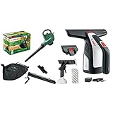 Bosch Home and Garden elektrischer Laubsauger/Laubbläser UniversalGardenTidy 3000 (3000 W,Fangsack 50 l, im Karton) Grün,Schwarz & Akku Fenstersauger GlassVAC, Schwarz/Rot/Silber