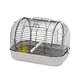 Colcolo Leichter Vogelträger-Transportkäfig mit Ständer, Leichter Vogelkäfig, Villa, Vogelkäfig für Papageien, kleine Vögel, Wellensittiche, Grau
