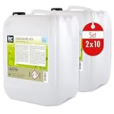 Höfer Chemie 2 x 10 L Essigsäure 60% - optimaler Reiniger und Entkalker - Premium Qualität Made in Germany - frisch abgefüllt im handlichen Kanister