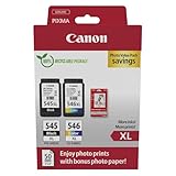 Canon Tintenpatronen & Papier-Multipack - PG-545XL/CL-546XL Original Druckerpatronen 2er Pack (1 x Schwarz, 1 x Farbe) & 4x6 Fotopapier (50 Blatt)