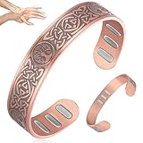 Vicmag Kupfer-Magnetarmband für Herren, 9 x starke Magnete (je 5000 Gauss), 99,99 % reines Kupfer (keltischer Lebensbaum)