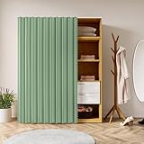 Selbstklebender Küchenschrankvorhang, staubdicht, Sichtschutz für Regale, perfekt für Untertischwaschmaschinenschrank, Grün, 120 x 150 cm