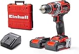 Einhell Professional Akku-Bohrschrauber TP-CD 18/50 Li BL Kit Power X-Change (18 V, Brushless, 50 Nm, 2 Gang, 13 mm Bohrfutter, inkl. 2x 2,0 Ah Akkus + Ladegerät)