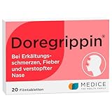 Doregrippin Tabletten 20 Filmtabletten bei Erkältungsschmerzen & verstopfter Nase - senkt das Fieber - für Kinder ab 11 Jahren