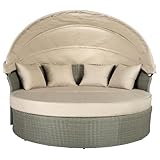 Riess Ambiente Outdoor Sonneninsel - Playa Living - 165cm - Natur - Polyrattan Aluminium - inklusive Kissen wetterfest