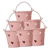 GRIRIW 6 Stück Vorratsbehälter Gold Bonbonkorb Kuchenformen Bierkübel für Partys Liner Ring aufbewahrungsdose storage boxes Schreibtisch kleiner Eimer Halter für Partygeschenke Eisen Rosa