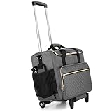 Luxja Lehrertasche Trolley, Laptoptasche Mit Rollen, Arbeitstasche für Damen, Aktentasche für Lehrer und Lehrerin (OHNE ZUBEHÖR), Grau