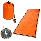3 Stück Notfall Schlafsack Set, Notfall Schlafsack Set mit Decke und Kompass, Survival Kit für Outdoor, Camping und Notfälle, Ultraleichtes Biwaksack für Fluchtrucksack und Biwak