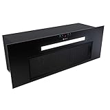 GLOBALO Dunstabzugshaube, Einbauhaube für Küche, Flachlüfter, Fettfilter, Unterbauhaube mit Beleuchtung, Einbaubreite 80 cm, 4 Leistungsstufen, Lackierter Stahl, Agendero 80.2 Black, Schwarz