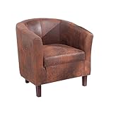 Riess Ambiente Design Sessel Hemingway Whisky-braun Massivholzbeine Kolonialstil Cocktailsessel Polstersessel