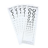 Hohopeti 5 Blätter C typ Sehtafel PVC Wand Augenuntersuchung Visuelle Prüfung Standard Haus Schule Präzise Sehtestkarte