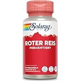 Solaray - Roter Reis Fermentiert 600mg - 90 Vegane Kapseln - Hochdosiert Reines Roter Hefereis aus Monascus purpureus mit Monakolin K - Laborgeprüft