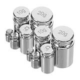 Veemoon 10Er Set Justiergewichte für die Waage Kalibrierte Gewichte für Waagen Grammgewichte -Ausgleichsgewichte Gewichtswaage Gramm Kalibriergewicht Stahl Silver