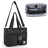 JABNOW Lehrertasche Damen Groß, Arbeitstasche mit Vielen Fächern und Laptopfach, Tragbare Große Kapazität Handtasche, Handtasche von Krankenschwestern Lehrer Ärzte