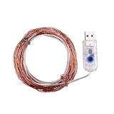 MAGICLULU 100 8 Girlandenlichter Lichterketten Baum Lichter Baumgirlande Außenleuchten halloween beleuchtung weihnachtliche lichterkette USB Laternenpfahl Christbaumbeleuchtung Violett