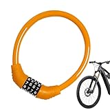Fahrradkettenschloss 4-stellig mit Zahlencode - Fahrradschloss mit Zahlencode - Fahrradschloss mit Zahlenkombination, Kabel für Fahrradschlösser | Fahrradschloss ohne Schlüssel zurücksetzbar für