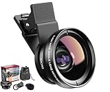 SagTuol 2-in-1 Universal Handy Kamera objektiv, Handy objektiv, 12,5-Fach Makro Objektiv Handy für iPhone, 0,45-faches Weitwinkelobjektiv, für die meisten Smartphones