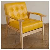 Sessel für Wohnzimmer, Esszimmerstühle, moderner Leder-Polsterstuhl mit Armlehnen, Sofasessel aus der Mitte des Jahrhunderts mit Knopf, Flügelrückseite, Lesestuhl für Schlafzimmer, Empfangsraum (Farbe