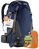 SASMO® Wanderrucksack 40l - isoliertes Frontfach & integrierter Kulturbeutel + E-Book | Trekkingrucksack 40l - Kontaktrücken mit atmungsaktivem Netz | Hiking Backpack - mit Regenschutz…