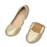 Hohe Schuhe Damen Dicker Absatz Wind Frühlingsrolle Schuhe Einfarbig Verdickte Weichen Boden Damen Schuhe Frühling Muster Flache Flache Gebogene Schuhe Bootsschuhe Elegante Schuhe Damen (Gold, 40)