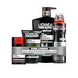 L'Oréal Men Expert 5in1 Pflegeset gegen Unreinheiten für Männer, Mit XXXL Duschgel, XXL Deospray, Waschgel und Gesichtscreme, Set für Herren mit Karbon, Pure Carbon, 4-teilig