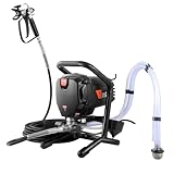 VEVOR Tragbares Airless-Farbspritzgerät, 750 W, 3000 psi, Hocheffizientes Elektrisches Spritzgerät, Farbspritzgeräte Spritzlackiermaschine Hochdruck-Airless-Farbsprühsystem mit 15 m Schlauchlänge