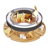 Uoqpty Tischfeuerstelle,4-teiliges Outdoor Herdbrenner Set - Tischkamin - Für Garten Hinterhof Balkon Picknick Essen Gesellschaft Party Abend