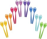 Kigima Plastiklöffel Set 16-teilig – Besonders Langlebige Eierlöffel aus Kunststoff – Ideal als Joghurtlöffel, oder Babylöffel – wiederverwendbare Plastik Löffel aus BPA-freiem Kunststoff – Made in EU