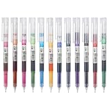 Eacpokc 12 Farbe Gelstifte, 0.5mm Feine Spitze Gel Stifte Schnell Trockene Multi Farbe Tinte Gelschreiber Ästhetische Gel Kugelschreiber für Tagebücher Schreiben Zeichnung Schule Büro