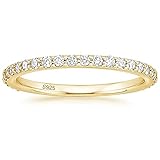 Zakk Eternity Ring Damen Silber 925 Zirkonia Volle Ewigkeitsringe Vorsteckring Schmal Verlobungsringe Eheringe Trauringe Memoire Ringe 2mm Gold Rosegold (Gelbgold,53 (16.9))